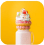 Milkshake with donut and whipped cream topping with berries